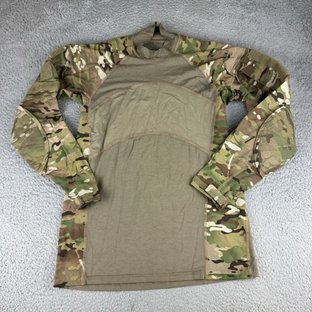 US Army Combat Shirt Mens Large Flame Resistant Long Sleeve Military Multicam
